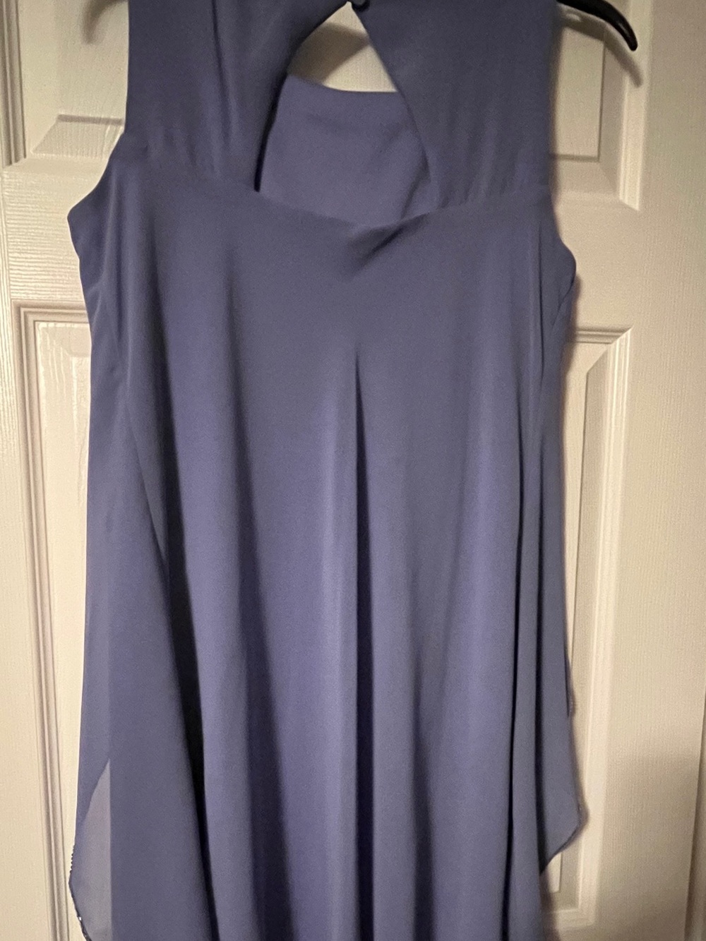 S.L. Fashions Sleeveless Lavender High-Low Dress with Front Cutout